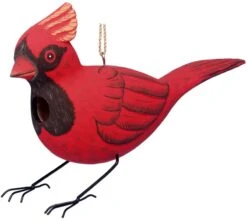 Cardinal Wooden Birdhouse