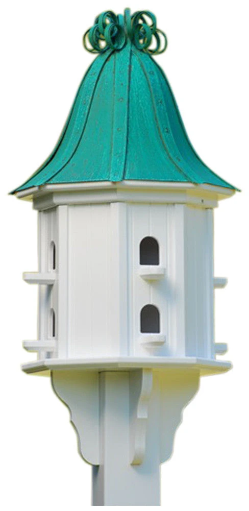 Copper Roof Dovecote Birdhouse 36x14 Ribbon Detail- 8 Perches 4 Copper Roof Dovecote Birdhouse 36x14 Ribbon Detail- 8 Perches - Image 4