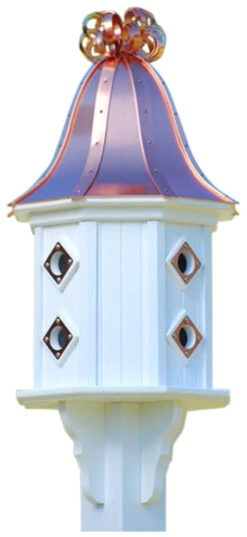Copper Roof Dovecote Birdhouse 36x14 Ribbon Detail- 8 Portals 5 Copper Roof Dovecote Birdhouse 36x14 Ribbon Detail- 8 Portals -Pet Supplies Store BH14 8CP BC CURLY