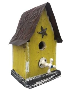 Barn Wood & Tin Rustic Birdhouses 20 Barn Wood & Tin Rustic Birdhouses -Pet Supplies Store Barn wood ructic Birdhouse Yellow