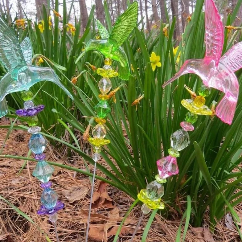 Bedazzled Hummingbird Garden Stakes 1 Bedazzled Hummingbird Garden Stakes