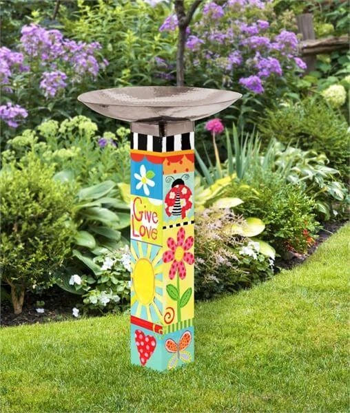 Folk Garden Tall Bird Bath 2 Folk Garden Tall Bird Bath - Image 2