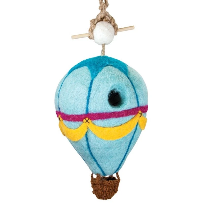 Felted Wool Birdhouse-Hot Air Balloon 1 Felted Wool Birdhouse-Hot Air Balloon
