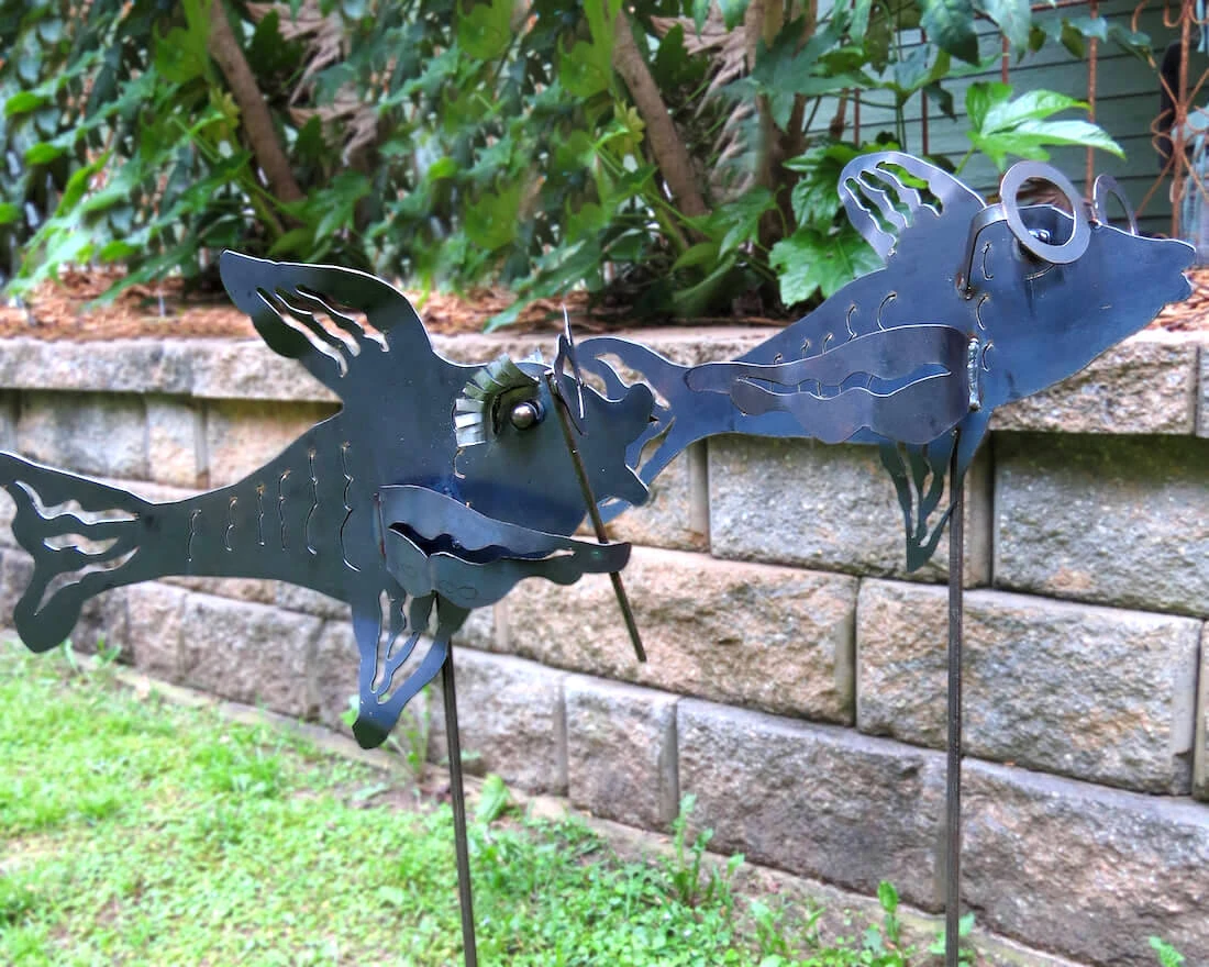 Large Fish Garden Stakes 1 Large Fish Garden Stakes