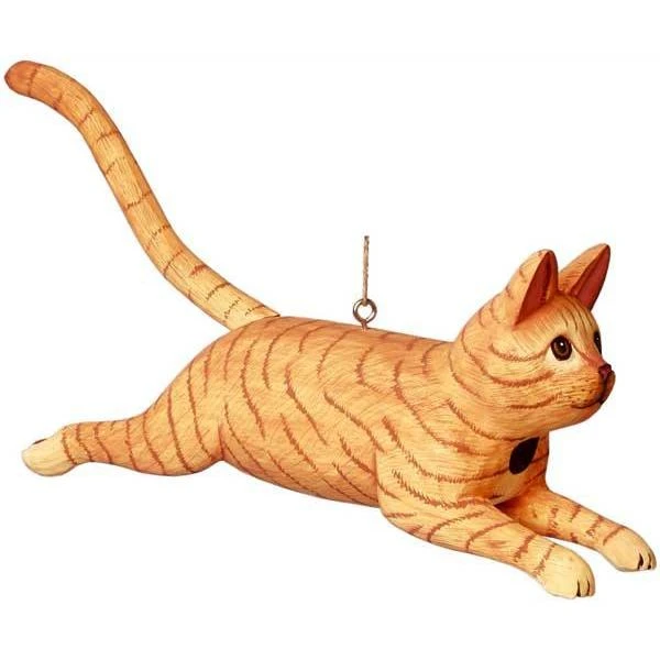 Orange Tabby Leaping Cat Birdhouse 1 Orange Tabby Leaping Cat Birdhouse