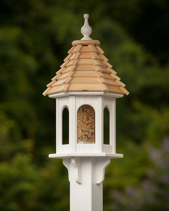 Gazebo Bird Feeder-Vinyl With Cypress Roof 10x28 1 Gazebo Bird Feeder-Vinyl With Cypress Roof 10x28