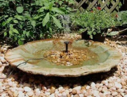 Large Ground Bird Bath- Organic Patina -Pet Supplies Store add a fountain