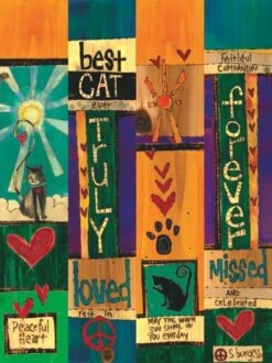20" Vinyl Art Poles - 7 Designs 33 20" Vinyl Art Poles - 7 Designs -Pet Supplies Store cat memorial art pole detail