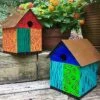 Color Block Copper Birdhouse