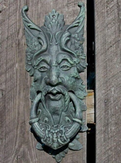 Green Man Cast Door Knocker-Gate Keeper