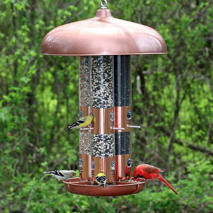 OPUS Large Capacity Triple Tube Bird Feeder W/ Copper Ports