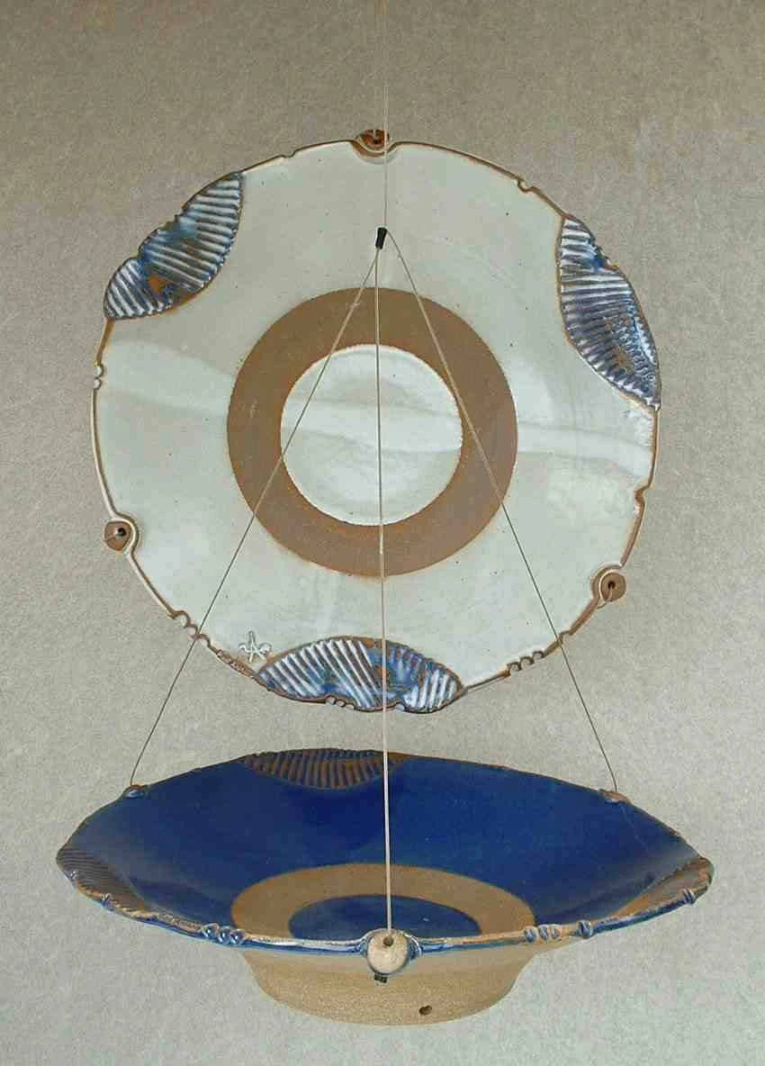 Pottery Hanging Bird Bath 12" 2 Pottery Hanging Bird Bath 12" - Image 2