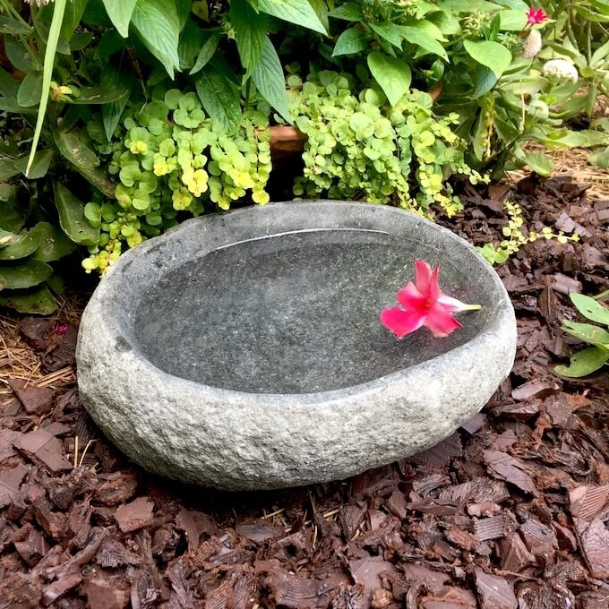 Organic River Stone Ground Bird Bath 1 Organic River Stone Ground Bird Bath