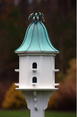 Copper Roof Dovecote Birdhouse 36x14 Ribbon Detail- 8 Perches 2 Copper Roof Dovecote Birdhouse 36x14 Ribbon Detail- 8 Perches - Image 2