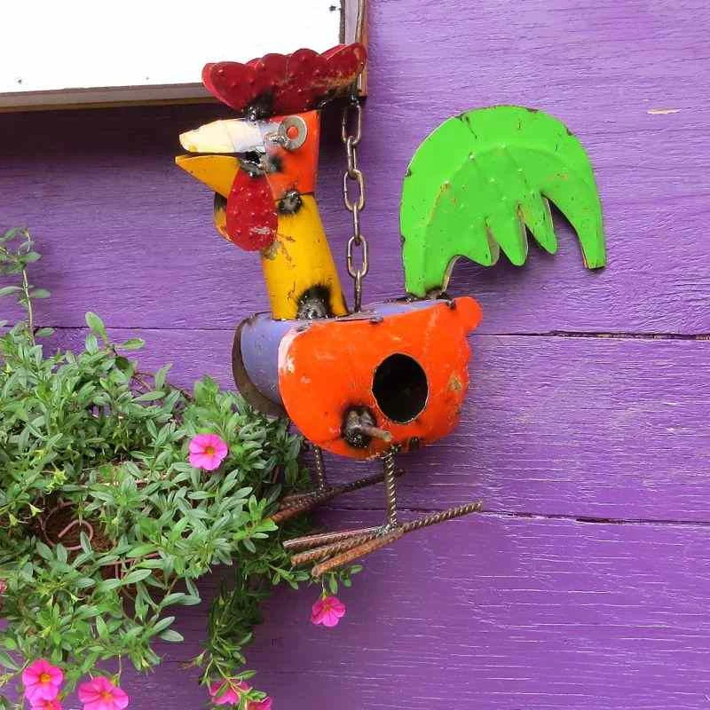 Metal Rooster Birdhouse 1 Metal Rooster Birdhouse