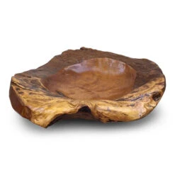 Natural Teak Root Bowls- 2 Sizes -Pet Supplies Store teak wood bowl 5